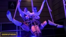 Play Brunet pornoasterisks shibari clown around