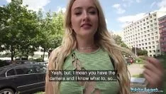Play Public agent hot young blonde wants strangers big cock for content creation